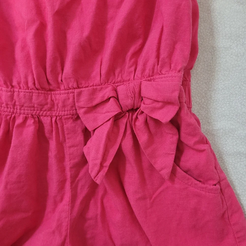 Cherokee Pink Ruffled Romper Jumpsuit, Girls 5t - Picture 3 of 8
